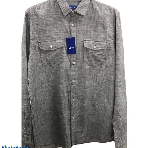 NWT Men’s Med Apt.9 Button Down Shirt - Picture 11 of 11
